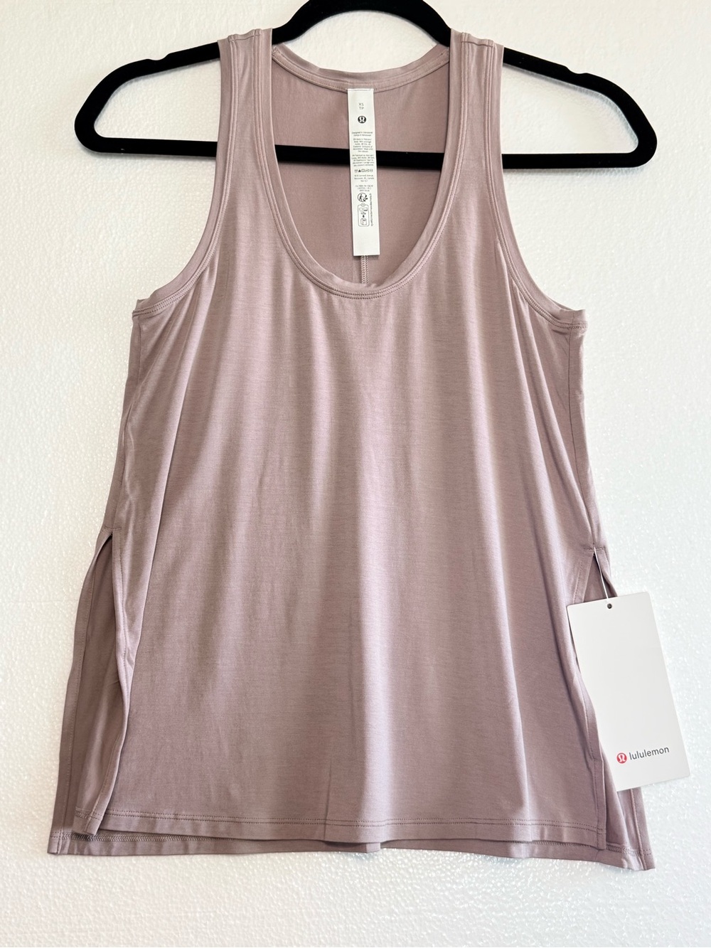 lululemon Modal Silk Side Slit Tank Mauve Dusk Pink Sleeveless Size XS - Picture 1 of 9
